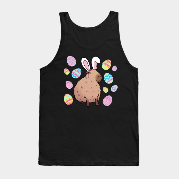 Cute capybara easter day with easter eggs Tank Top by Yarafantasyart